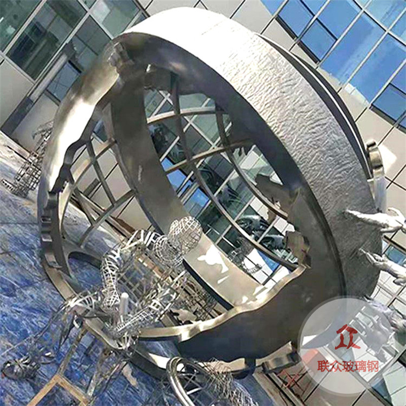 不銹鋼海豚動(dòng)物雕塑抽象魚大型酒店廣場(chǎng)園林景觀裝飾擺件生產(chǎn)廠家