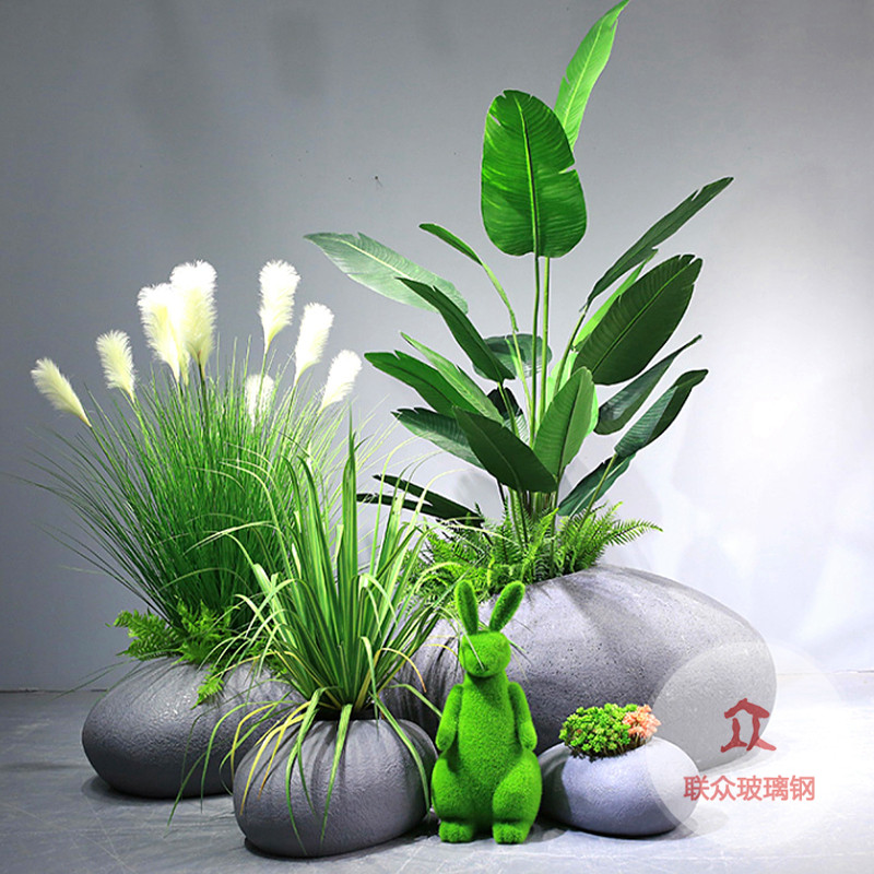 戶外玻璃鋼市政花盆公路天橋高架橋景觀綠化花箱隔離護(hù)欄方形花槽