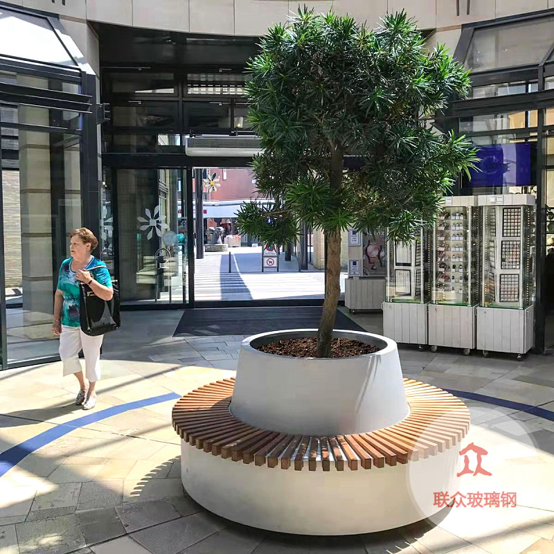 玻璃鋼休閑坐凳商場(chǎng)美陳座椅商業(yè)街公園休息長(zhǎng)椅玻璃鋼樹(shù)池坐凳子