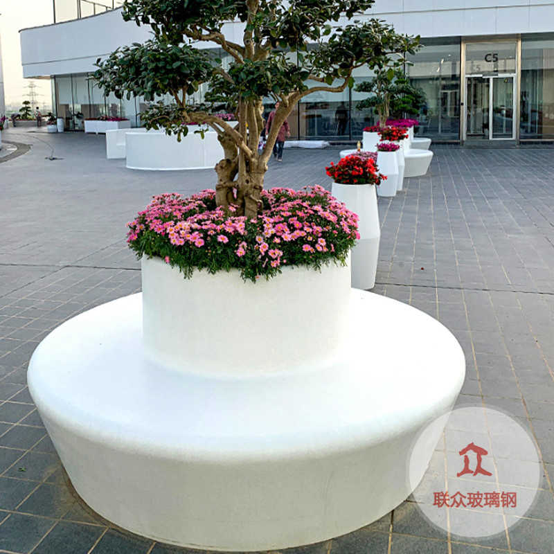 廠家玻璃鋼樹(shù)池坐凳大型景觀異形圓形樹(shù)池座椅玻璃鋼休閑異形座椅